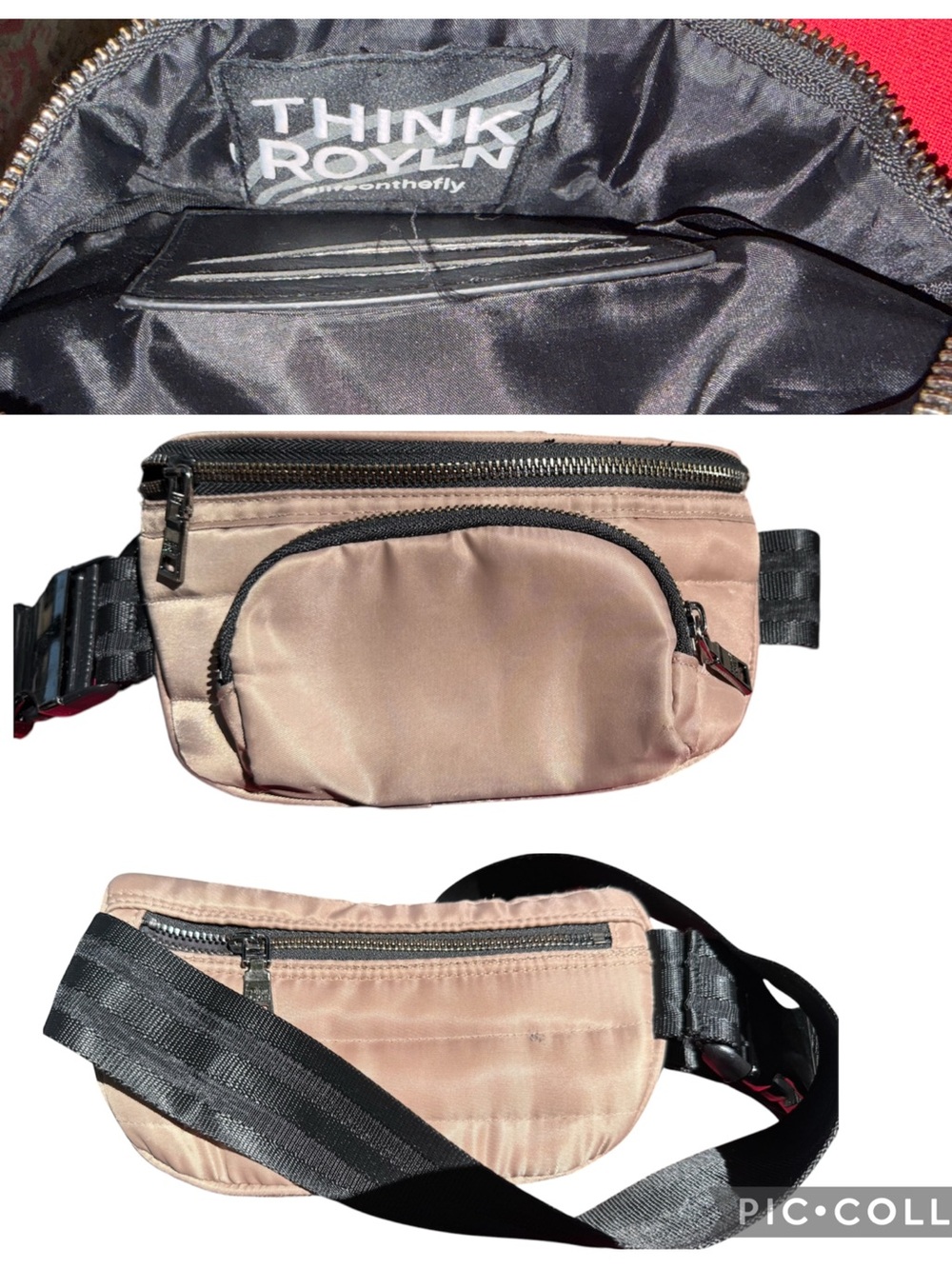 Think Royln  Quilted Nylon Tan Bum Bag